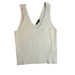 Quince Cream Ribbed Tank Top